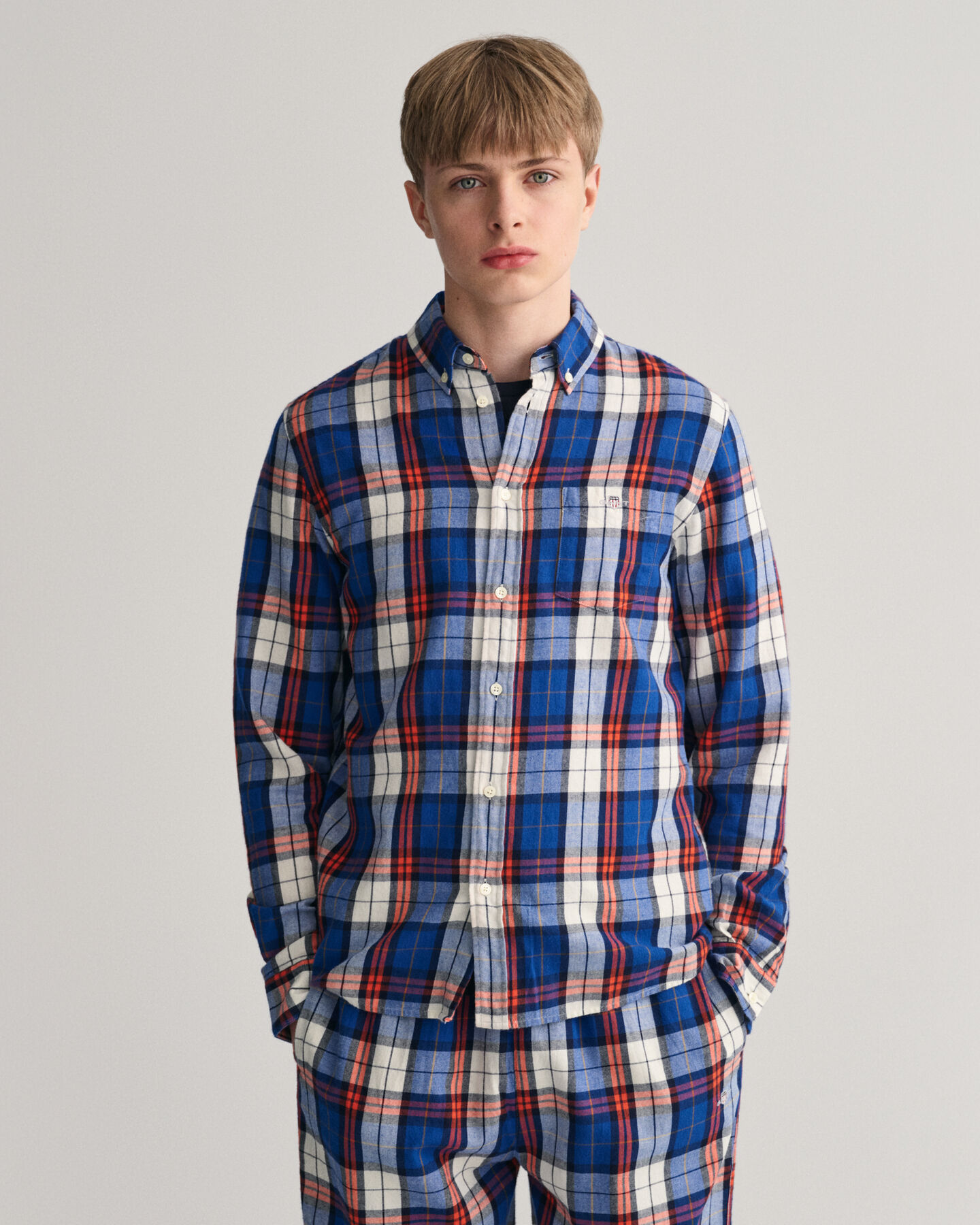 Teen Boys Regular fit ternet flannelskjorte