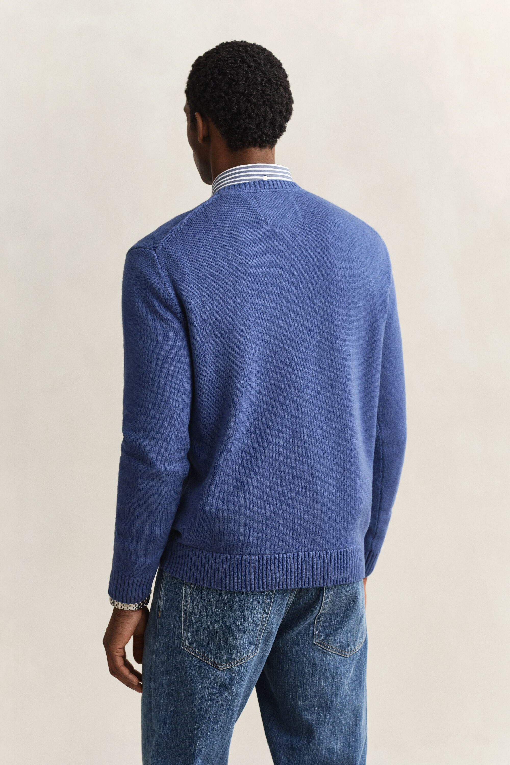 Sweater med crewneck i bomuldsblanding