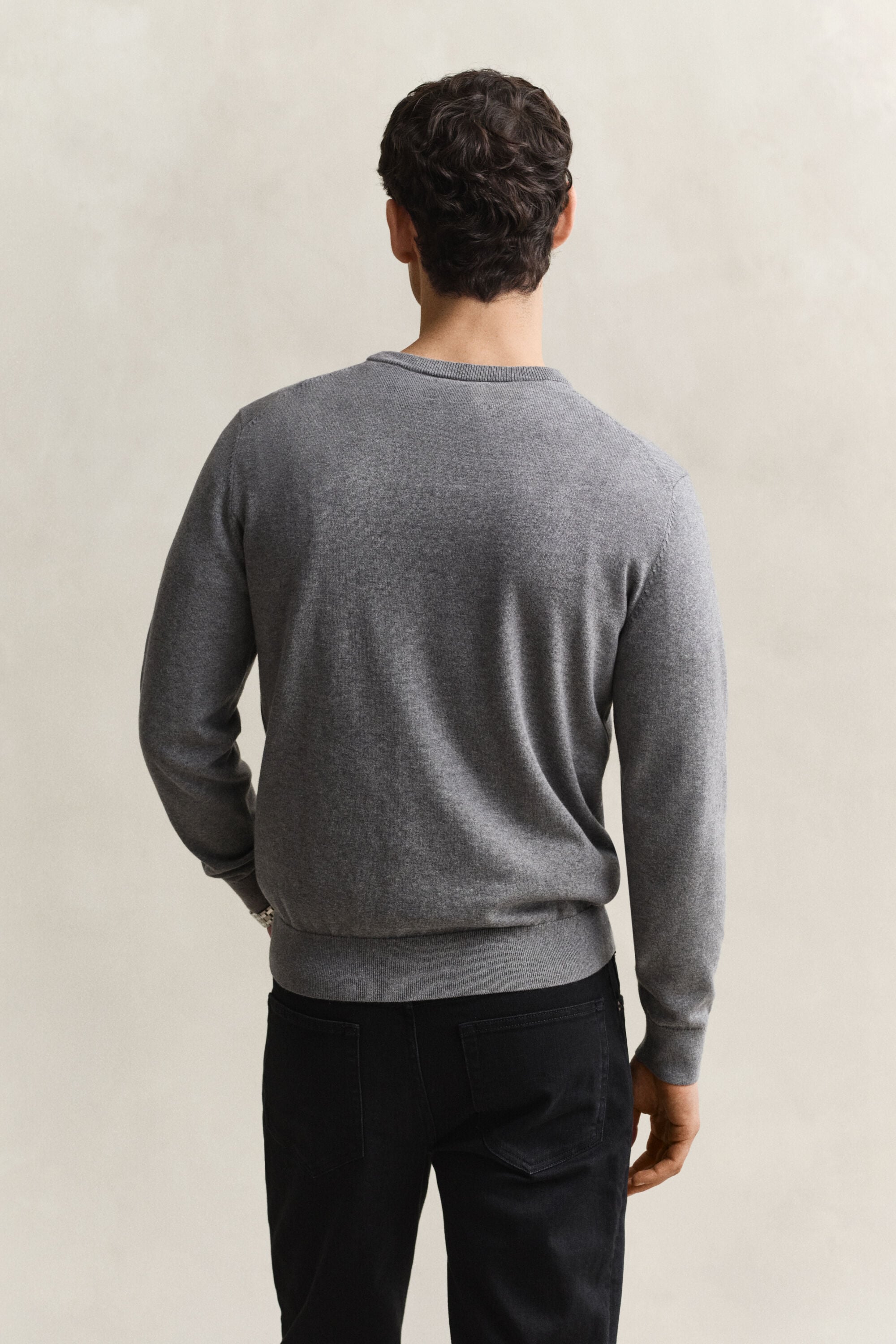 Crewneck sweater i bomuld