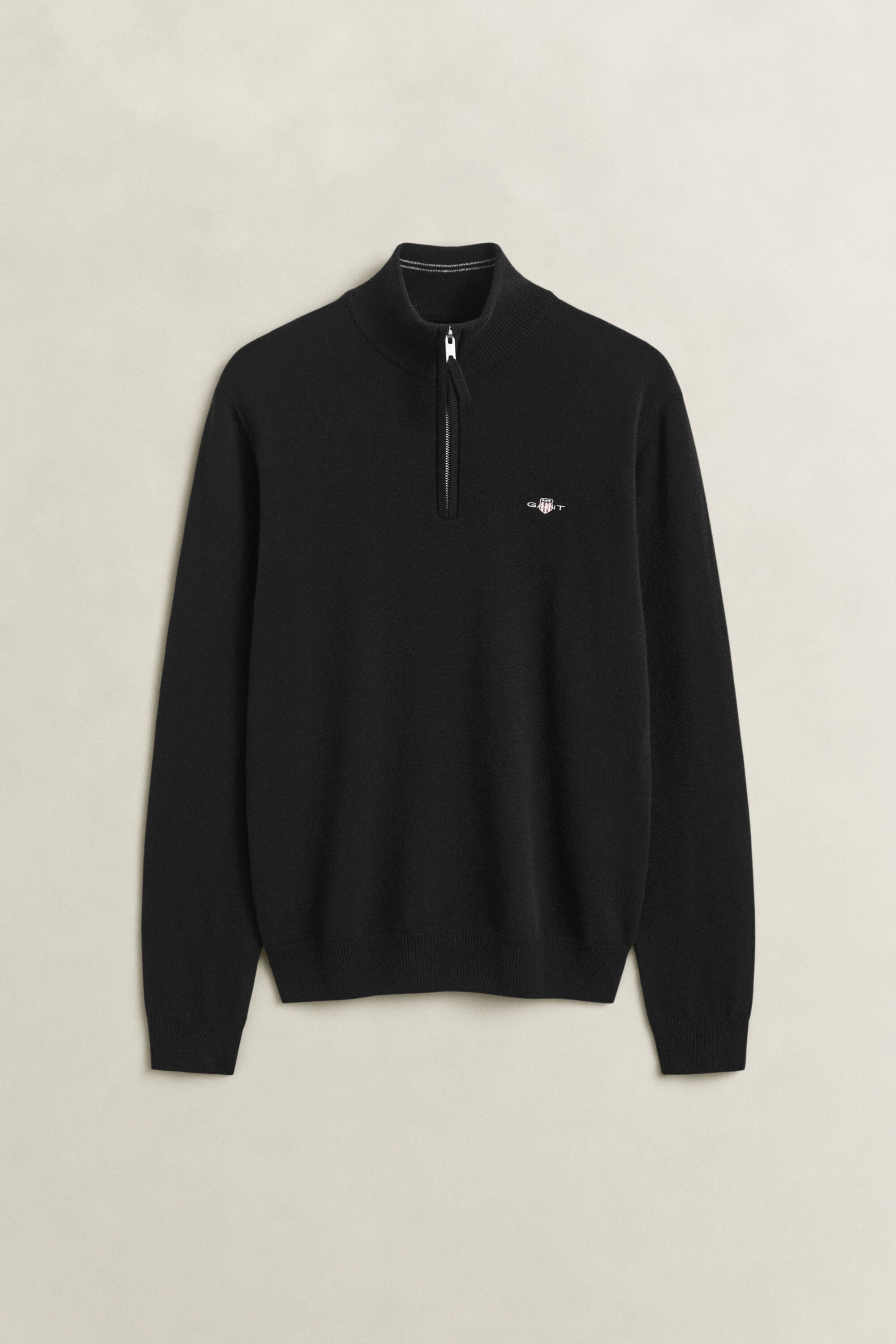 Sweater i lammeuld med halv lynlås