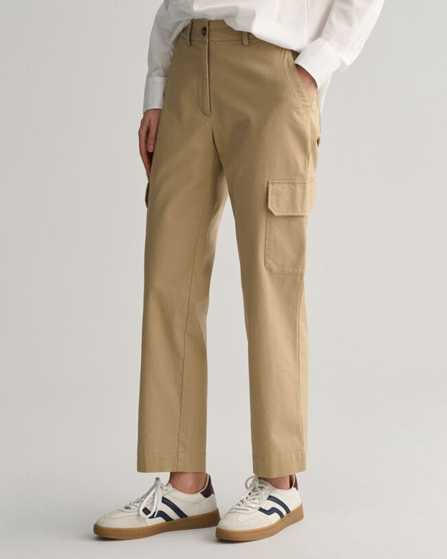 Slim fit chino-cargobukser
