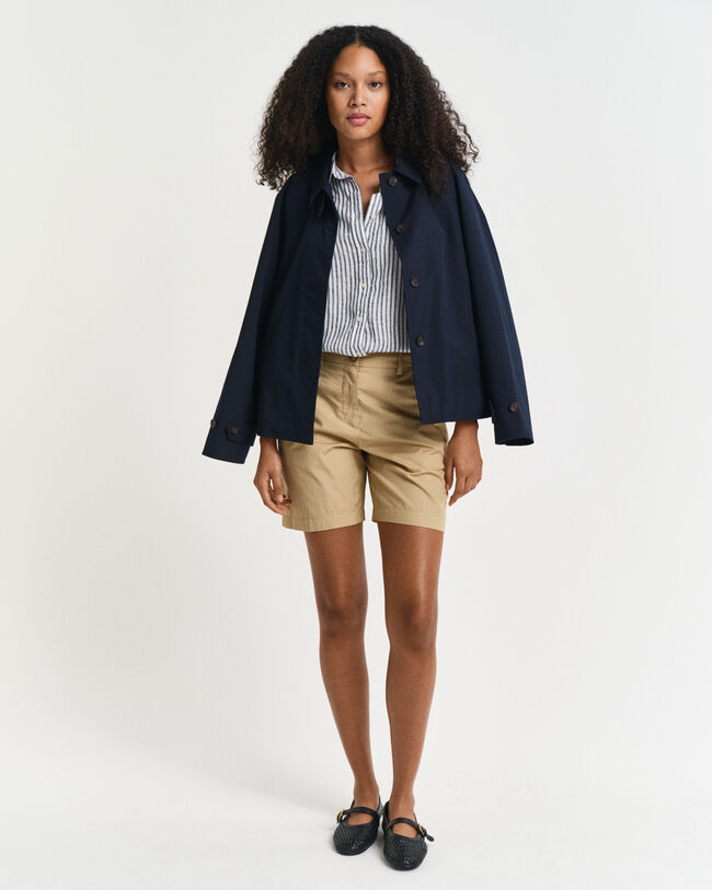 Regular fit stribet skjorte af hør