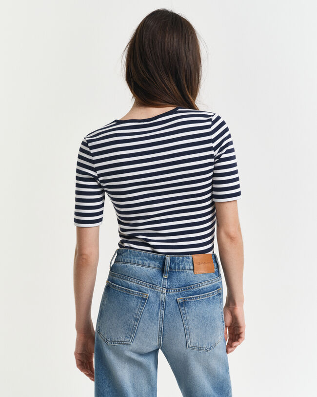 Striped Ribbed T-Shirt