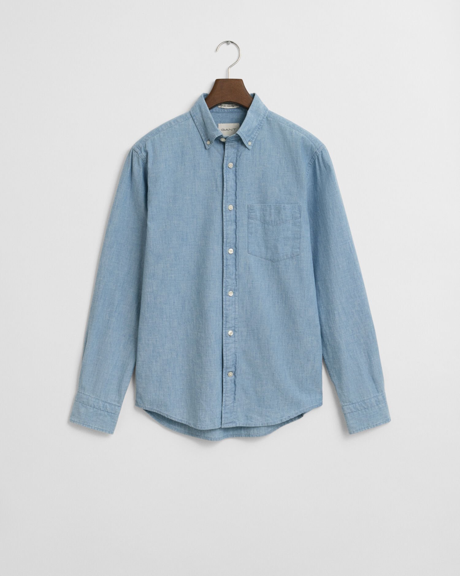 Regular fit indigo chambray skjorte