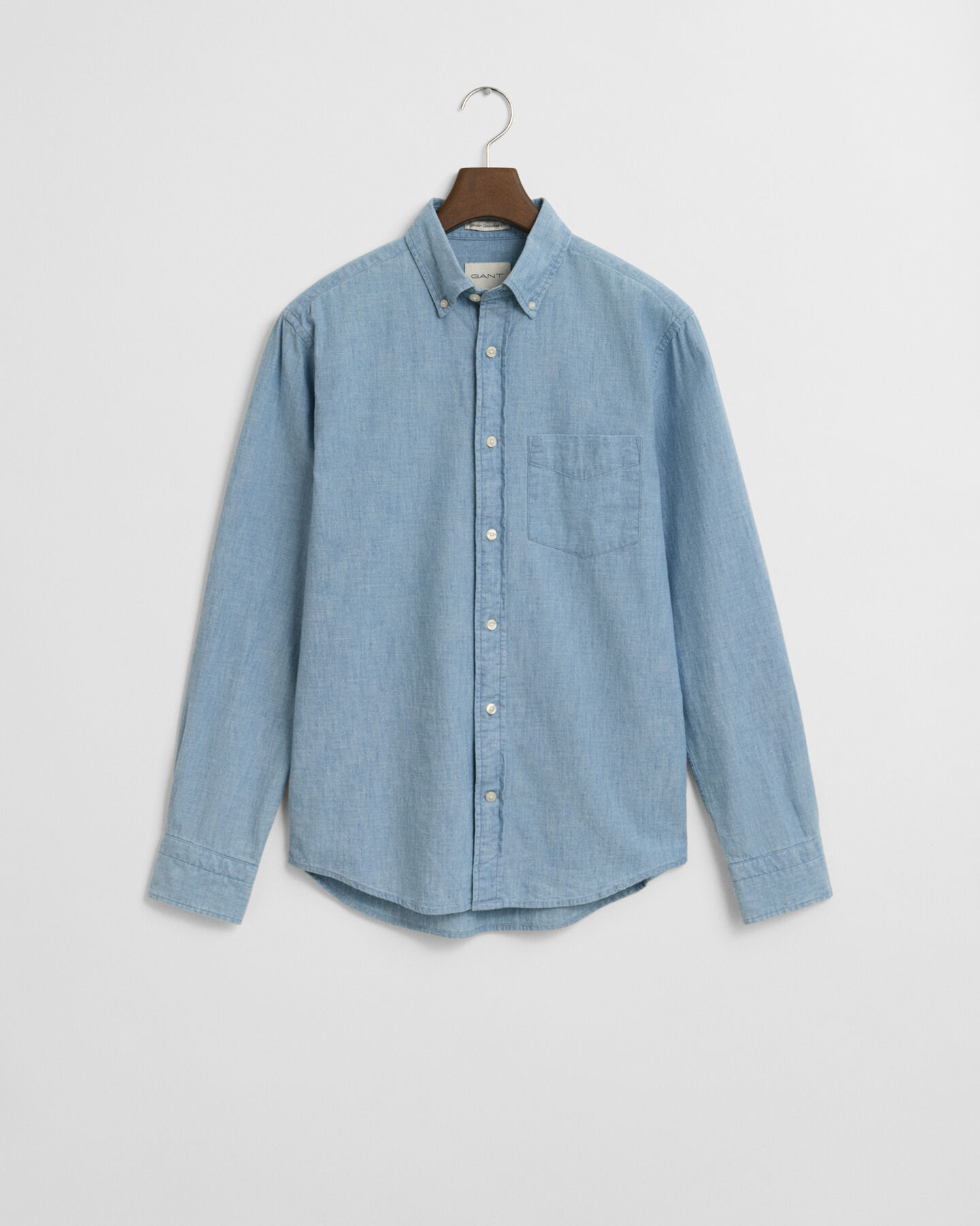 Regular fit indigo chambray skjorte