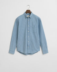 Regular fit indigo chambray skjorte