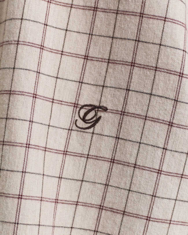 Relaxed fit børstet flannelskjorte med tern