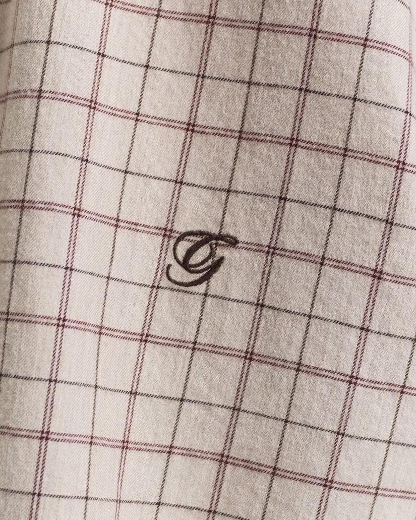 Relaxed fit børstet flannelskjorte med tern