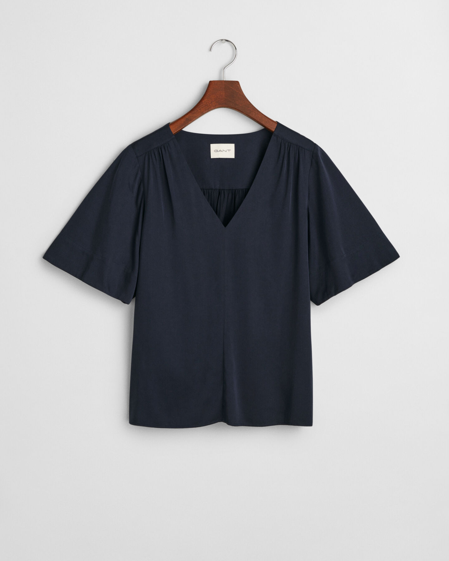 Bluse med korte ærmer