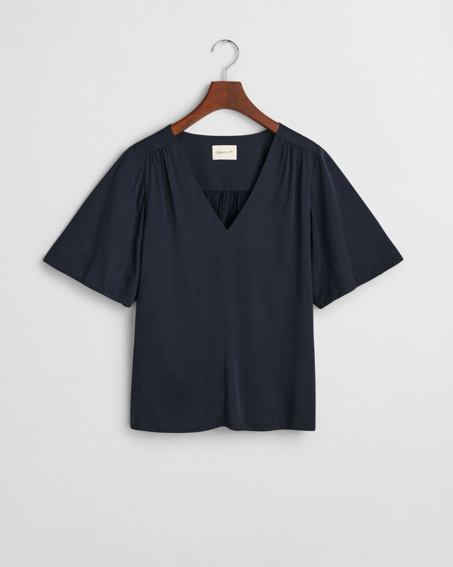 Bluse med korte ærmer