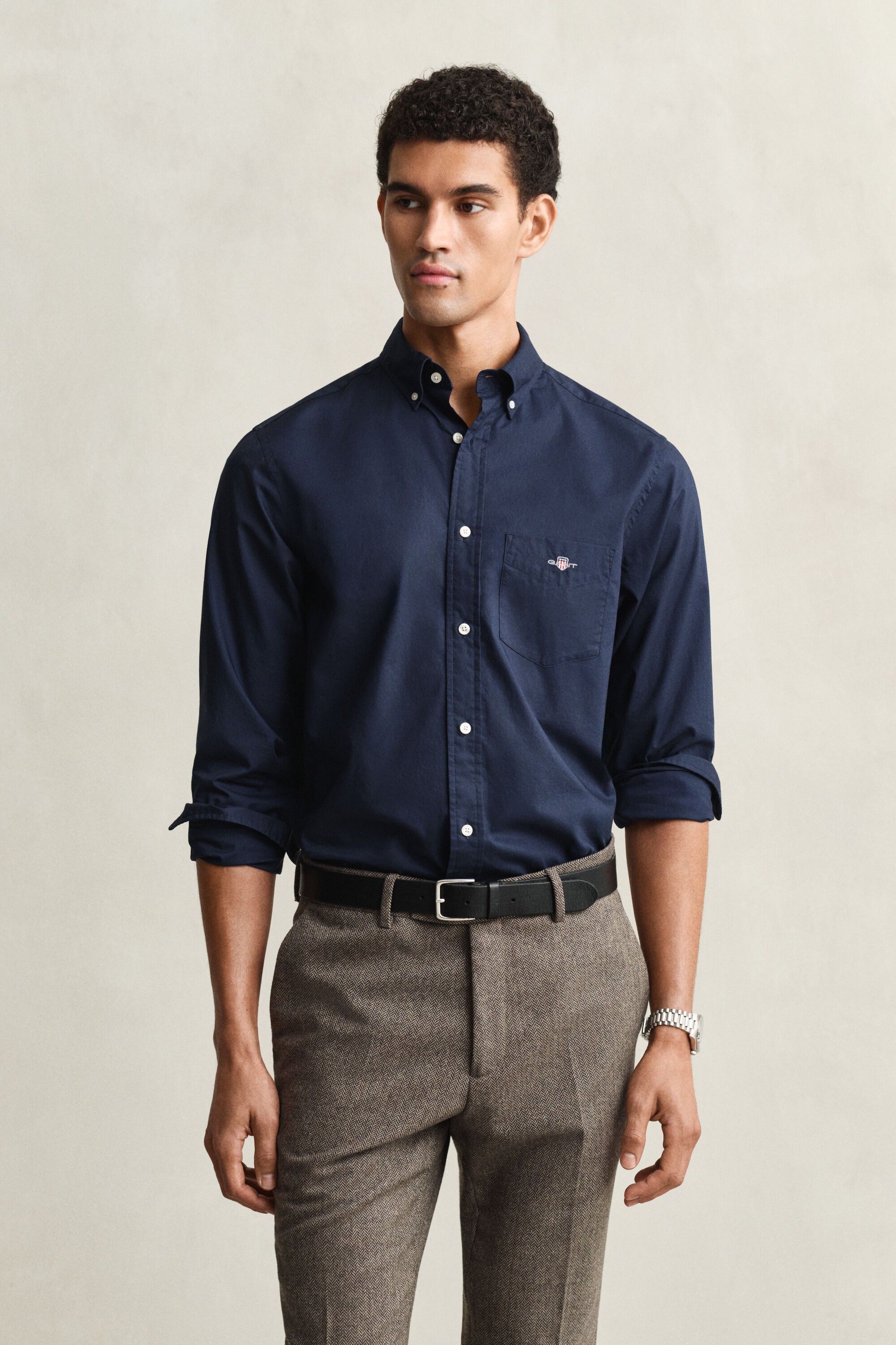 Regular fit klassisk poplin-skjorte