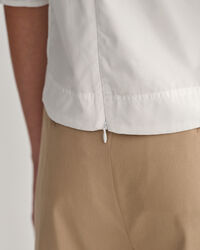 Top med ballonærmer og V-hals