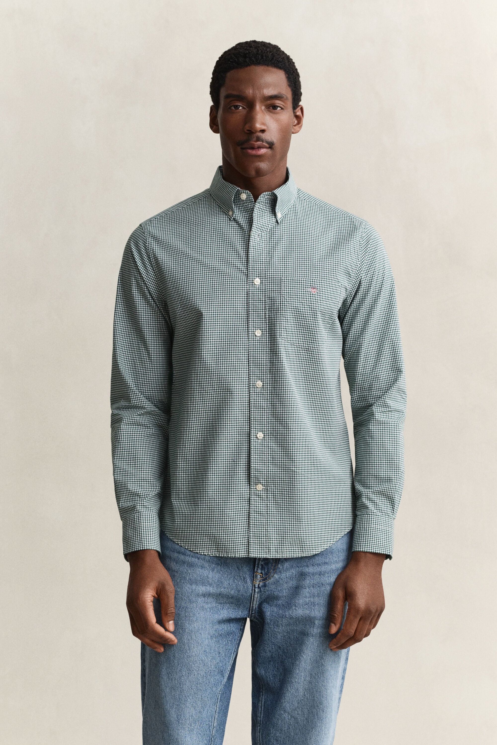 Gingham klassisk poplin-skjorte