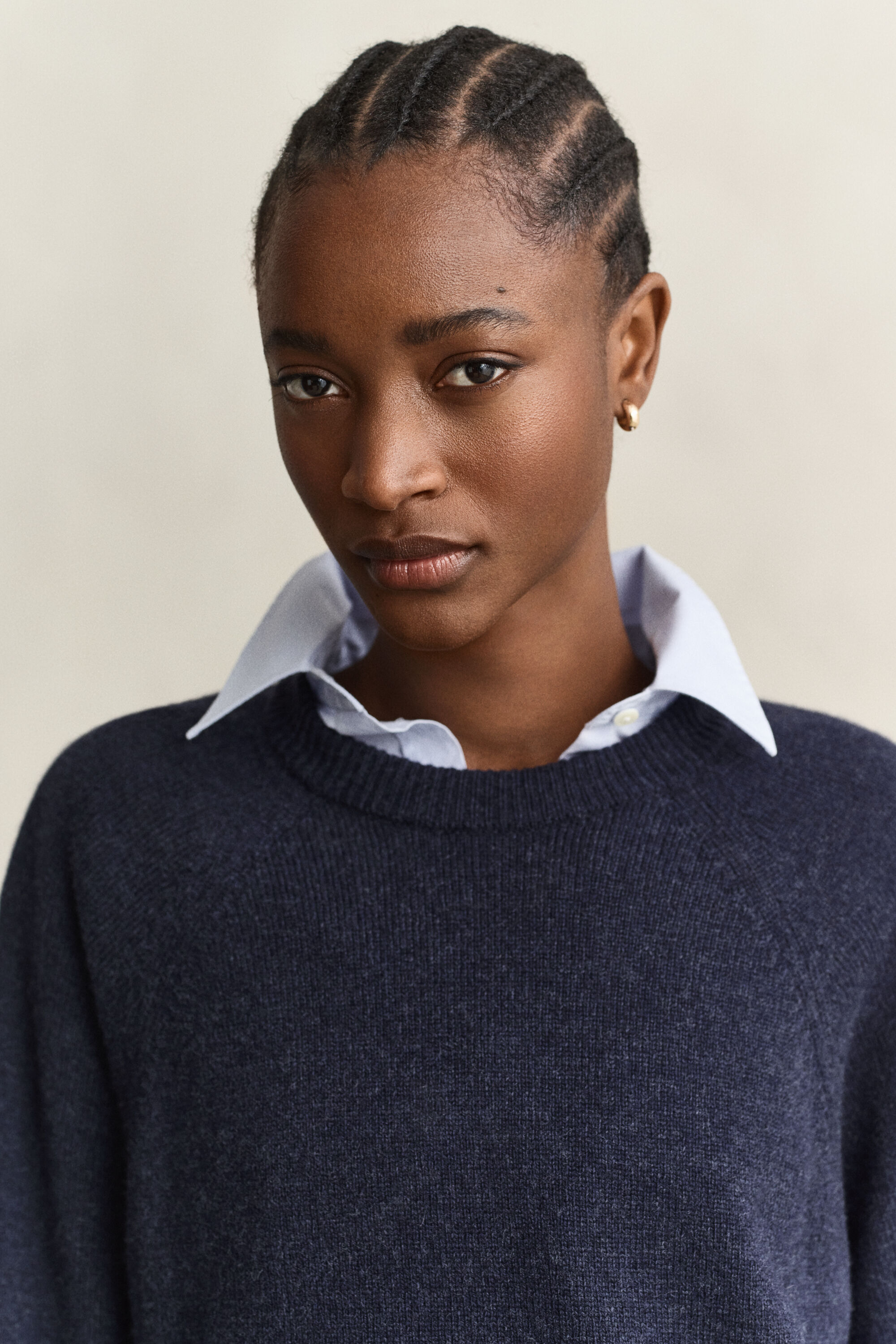 Crewneck sweater af uld og kashmir