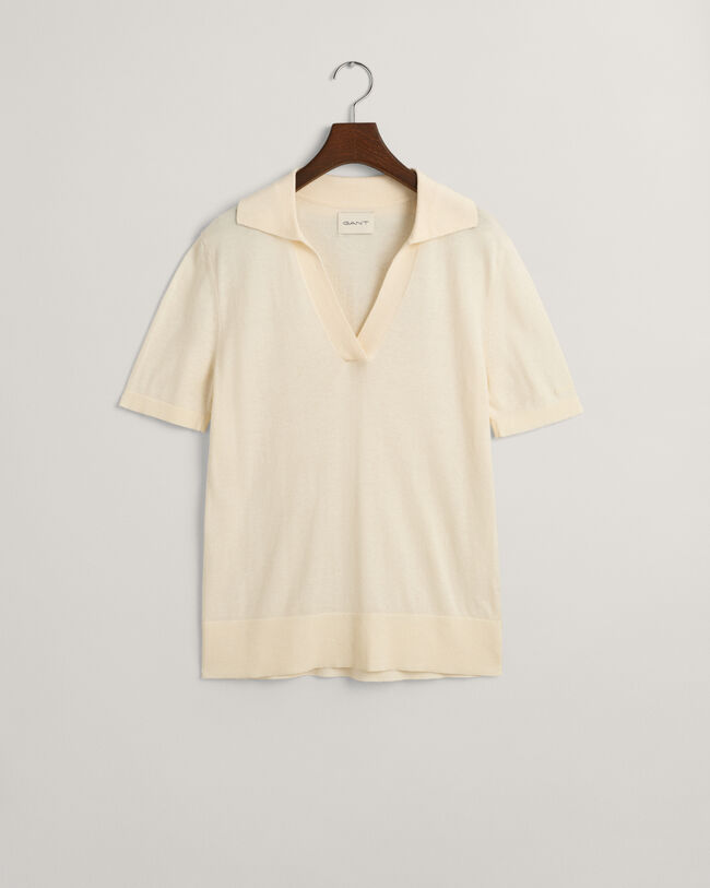 Fint strikket Rugger med korte &aelig;rmer