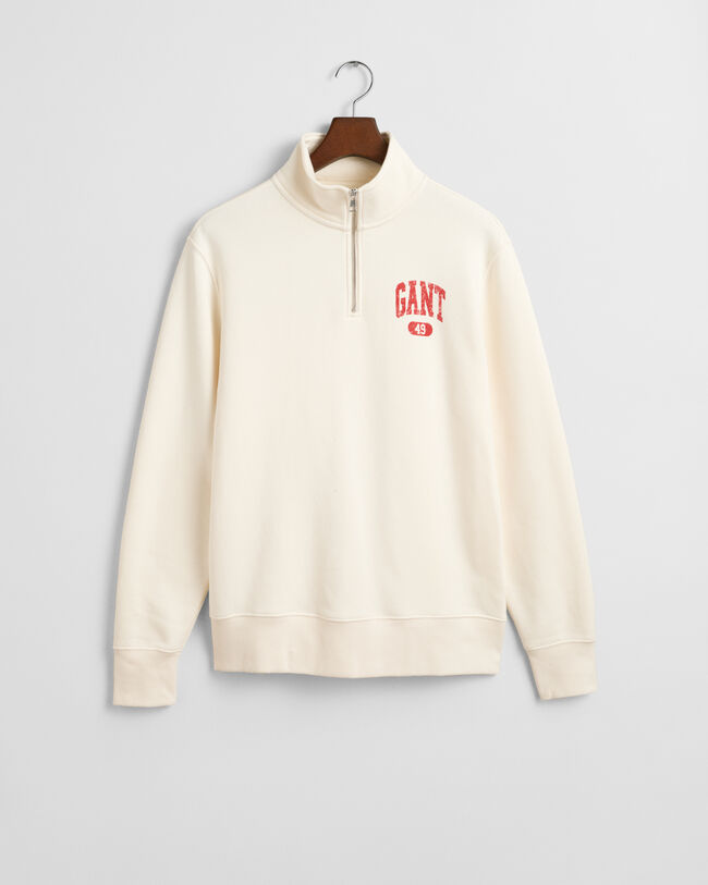 GANT 49 Arch Graphic sweatshirt med halv lynlås