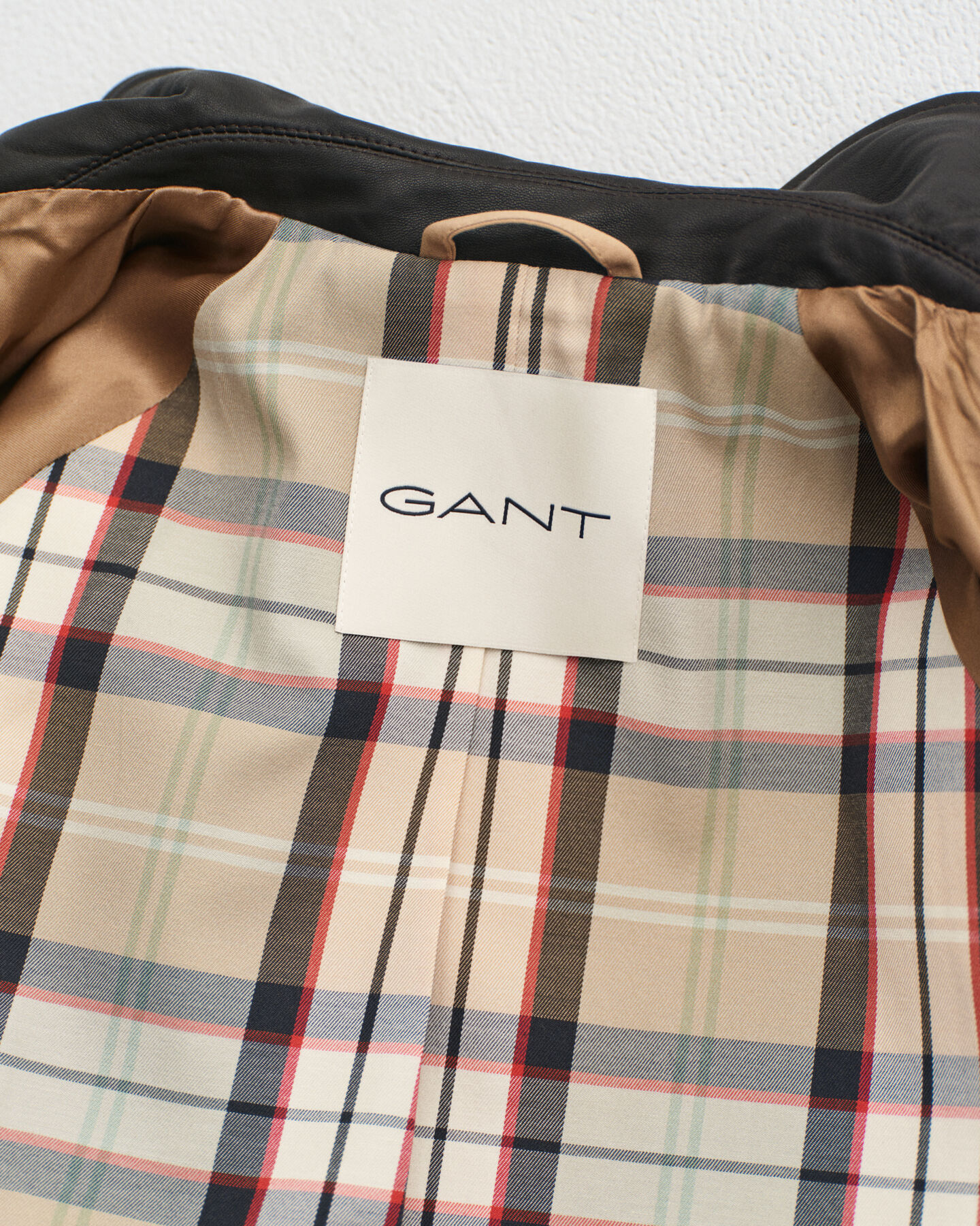 Bilfrakke med læderkrave