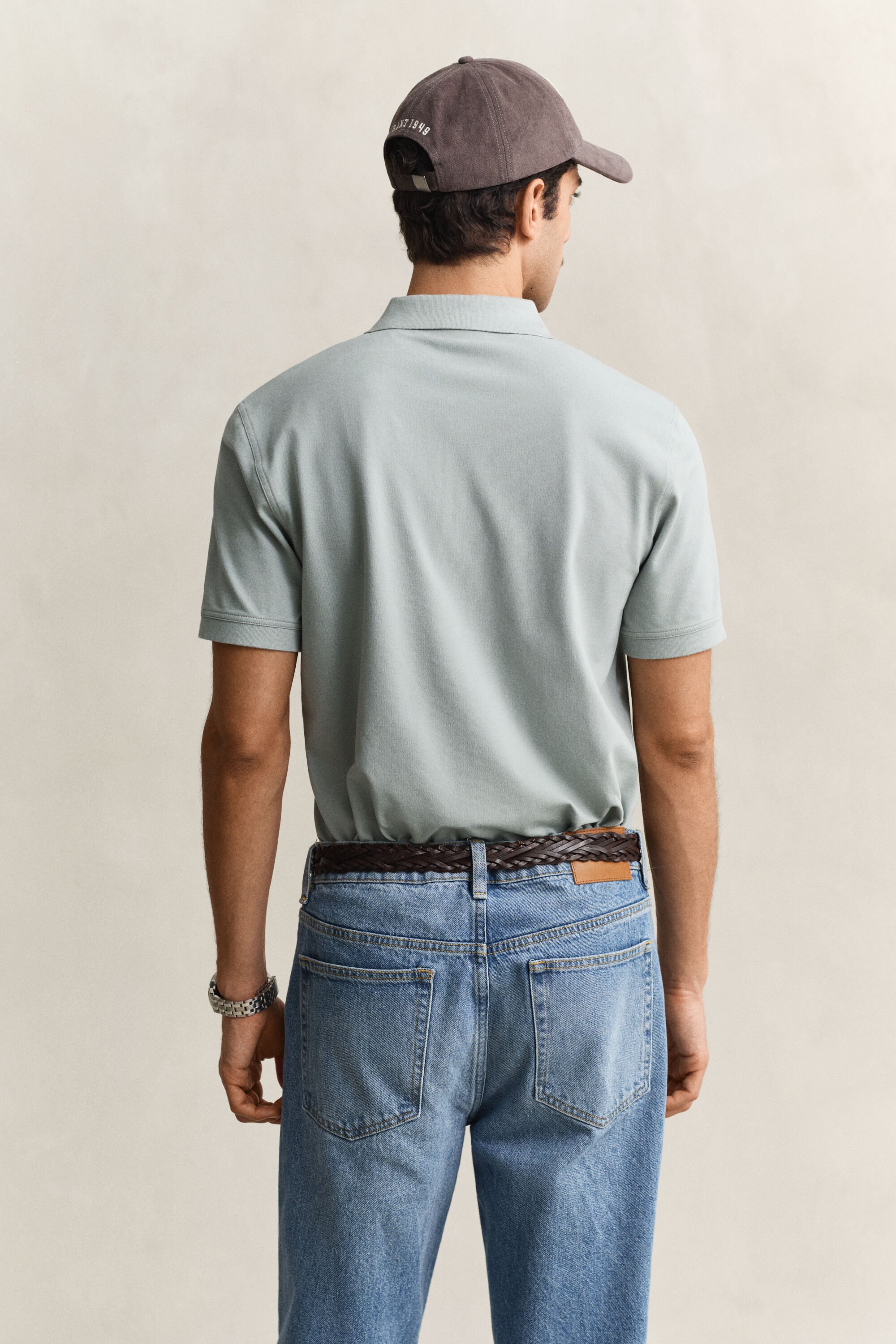 Kontrastfarvet piqué poloskjorte