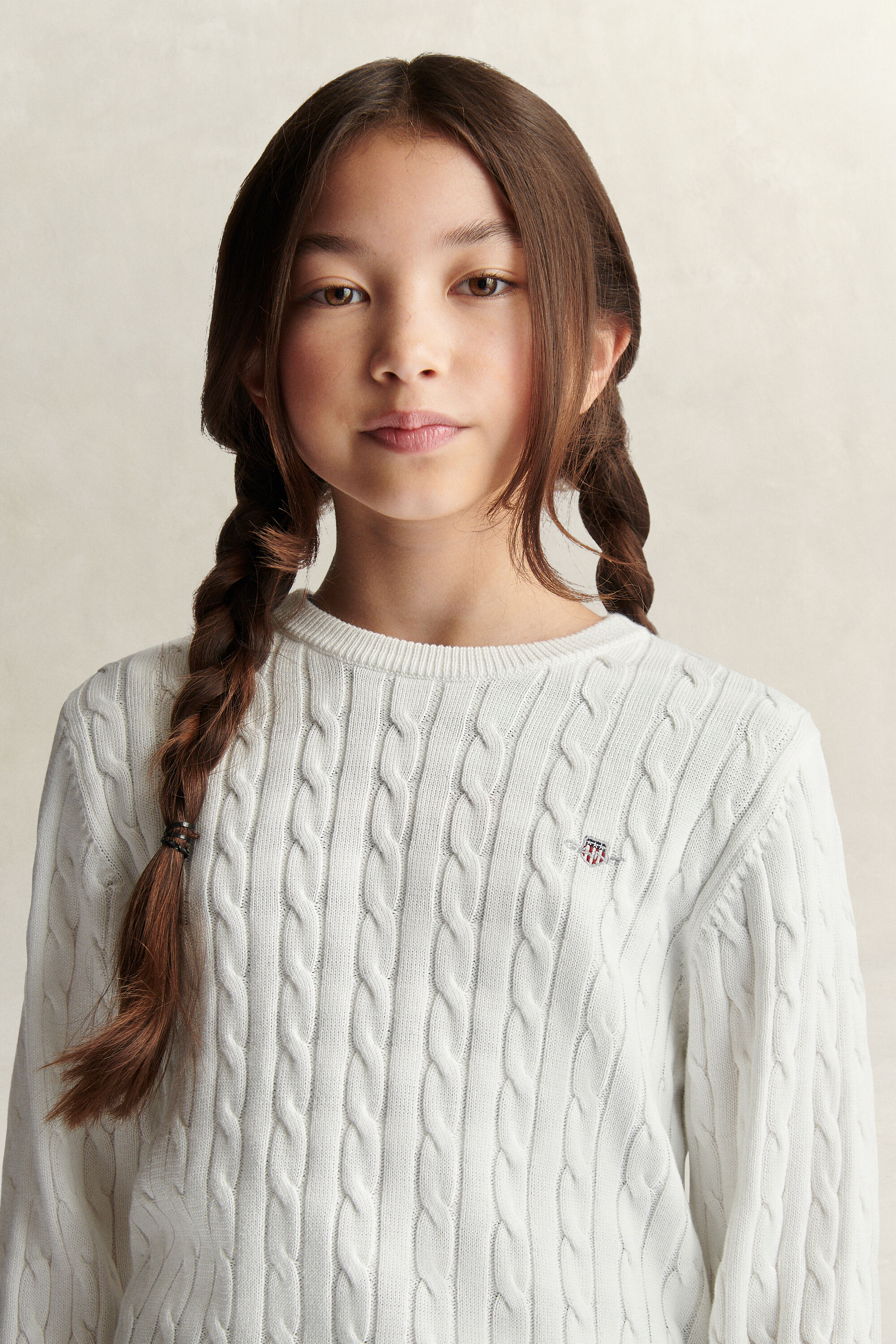 Teen Girls kabelstrikket sweater