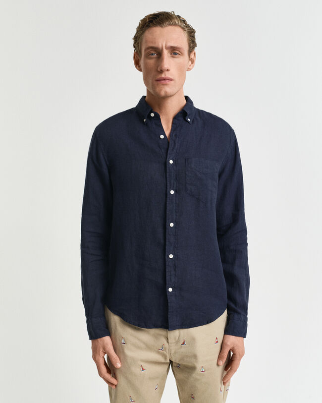 Regular fit garment-dyed h&oslash;rskjorte