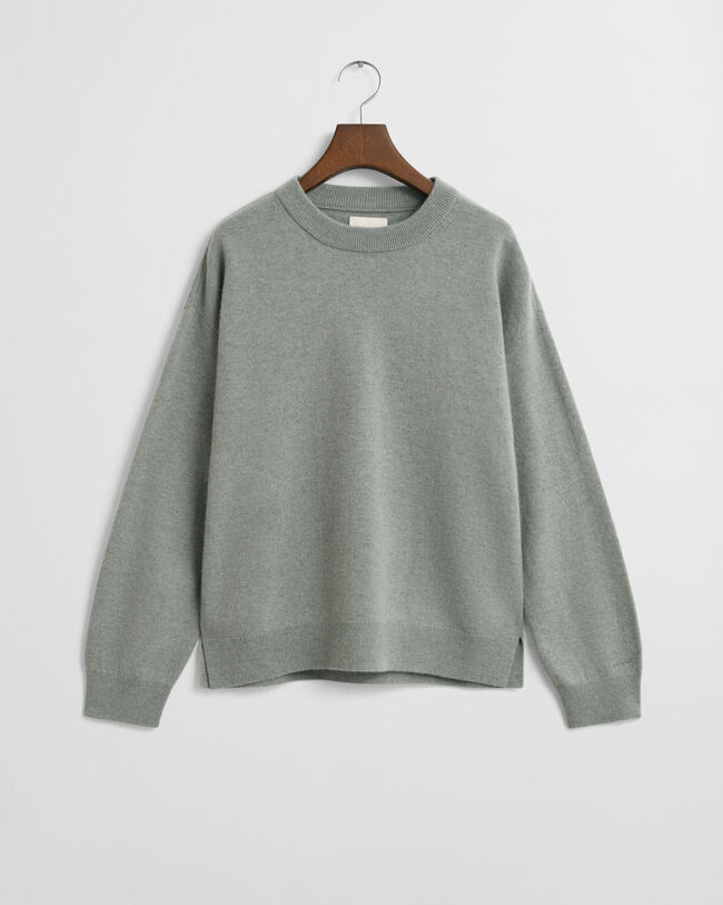 Crewneck sweater i ekstra fin lammeuld