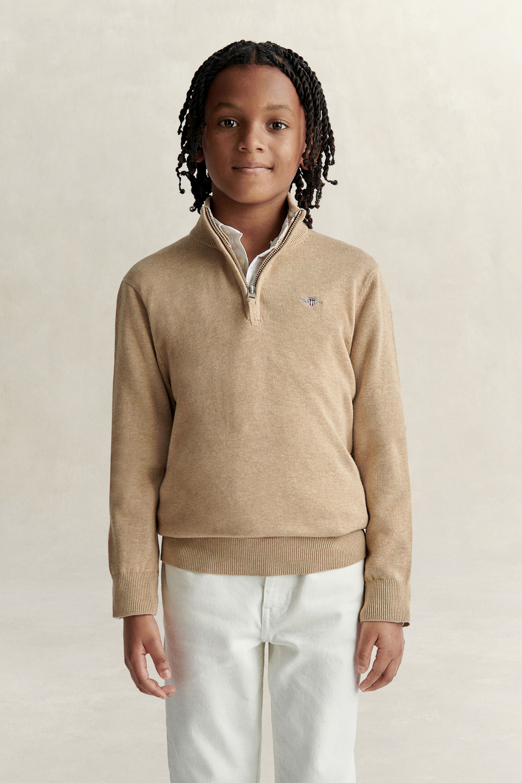 Teen Boys Shield sweater med halv lynlås