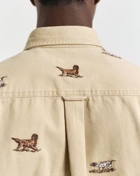 Relaxed fit twill-skjorte med broderi