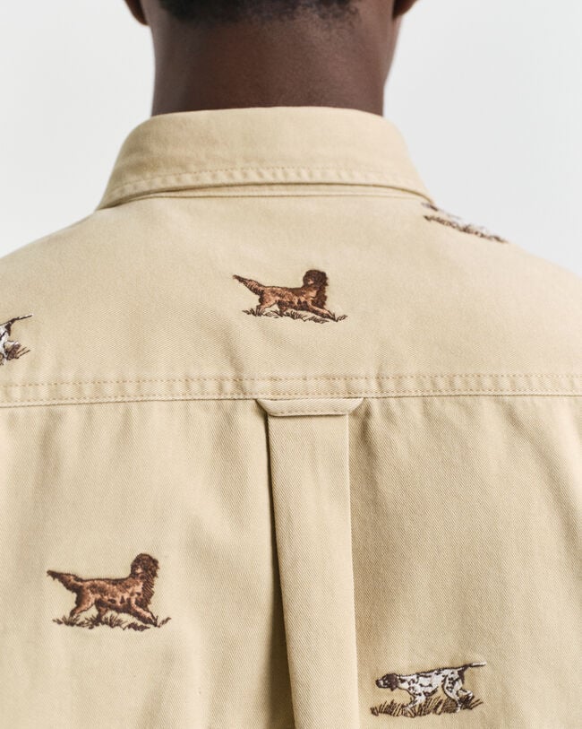 Relaxed fit twill-skjorte med broderi