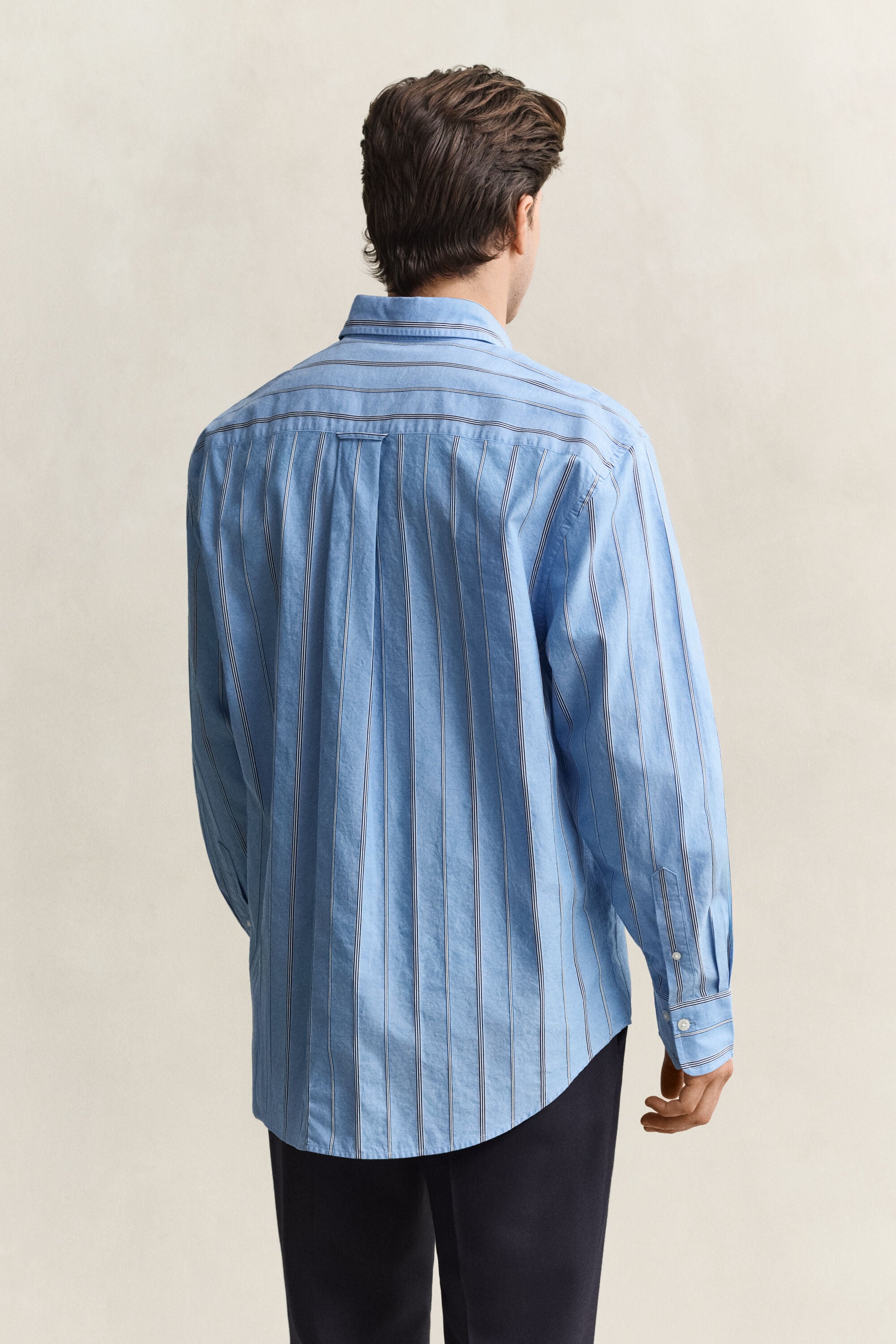Relaxed fit dobby-stribet skjorte