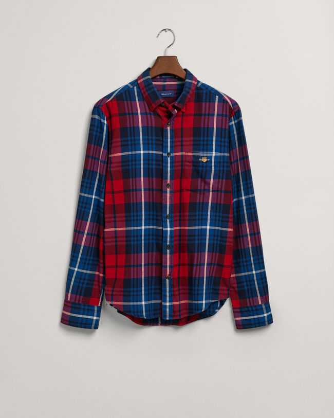 Regular fit skotskternet flannelskjorte