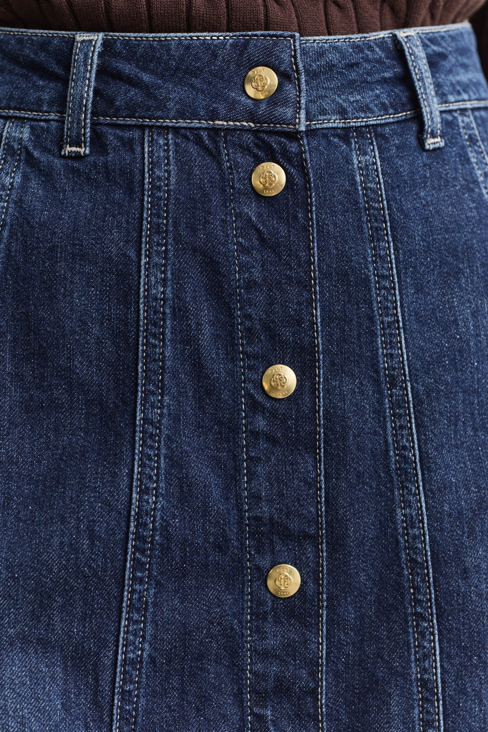 Denim-nederdel med svaj