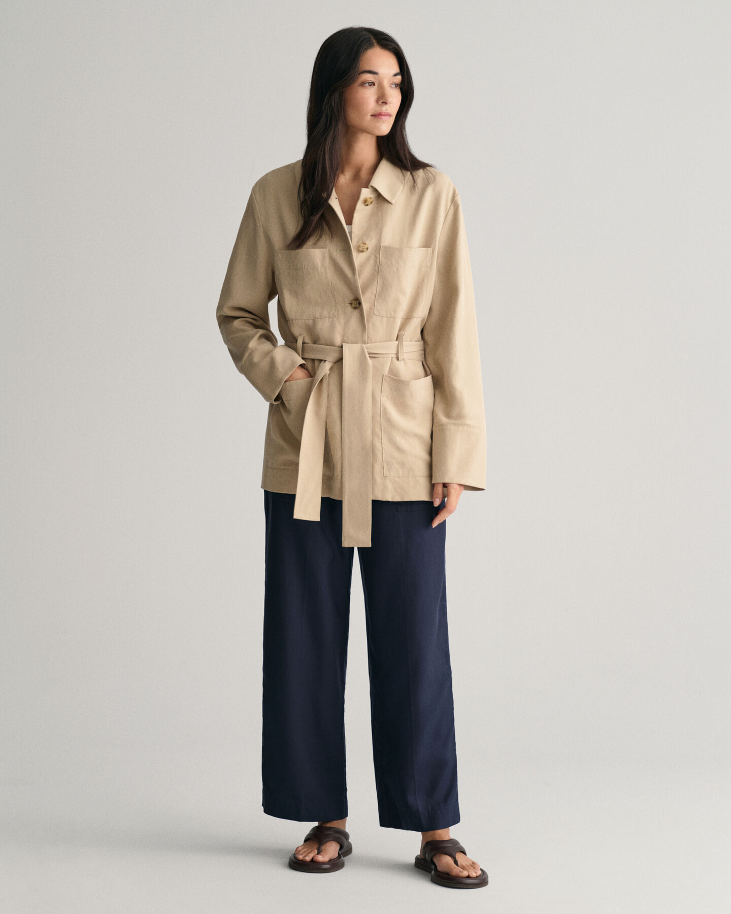 Regular fit blazerjakke med bælte