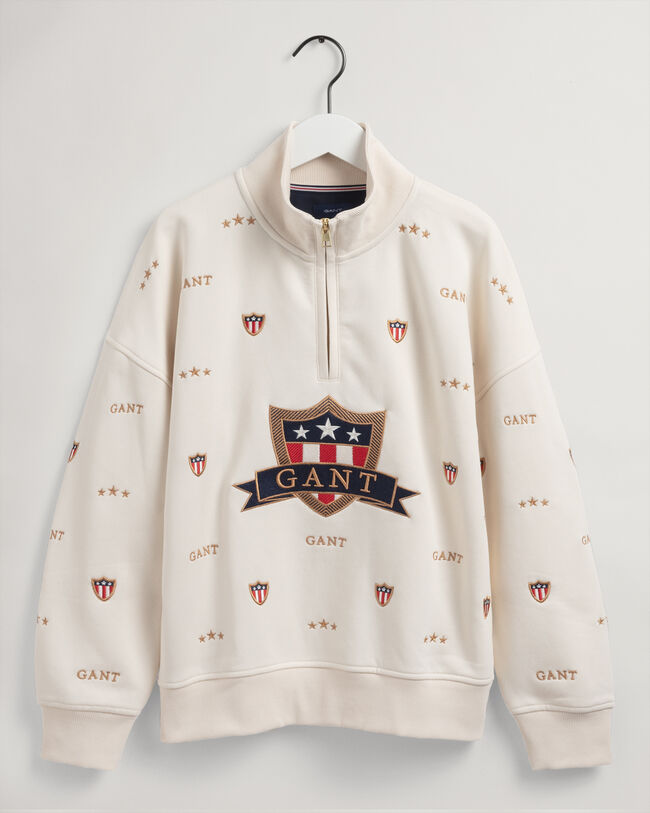Teens Banner Shield sweatshirt med halv lynl&aring;s