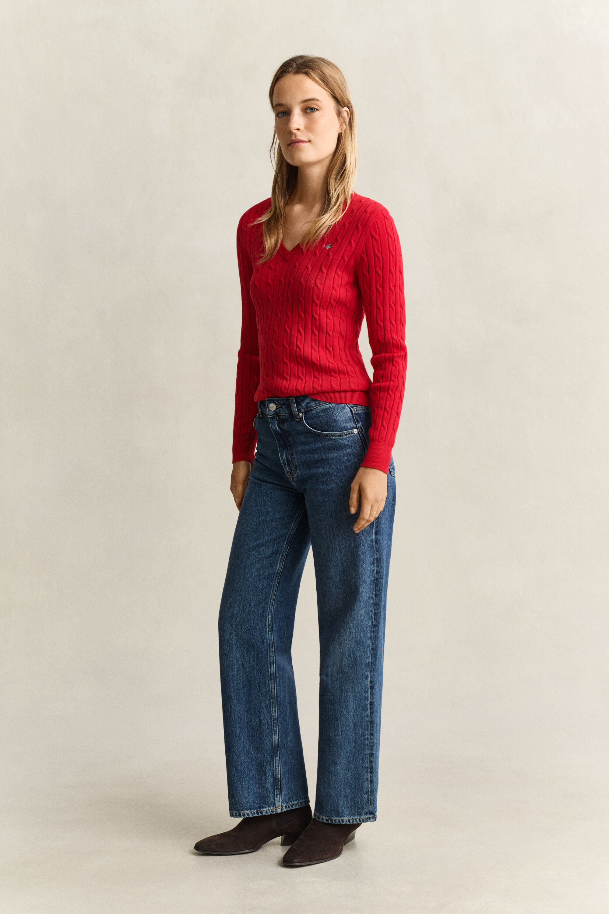 Classic sweater med kabelstrik