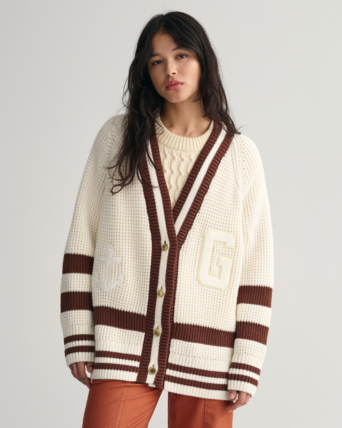 Oversized GANT Varsity cardigan