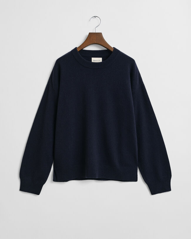 Crewneck sweater i ekstra fin lammeuld
