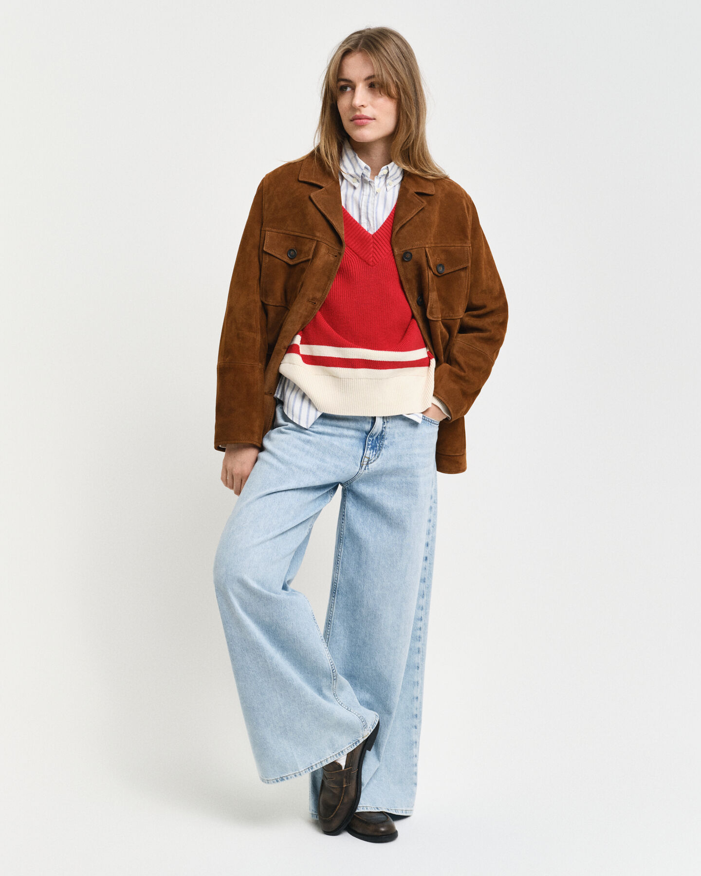 Relaxed fit blazer af ruskind