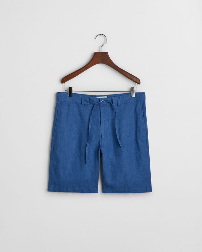 Relaxed fit shorts af hør med løbesnor