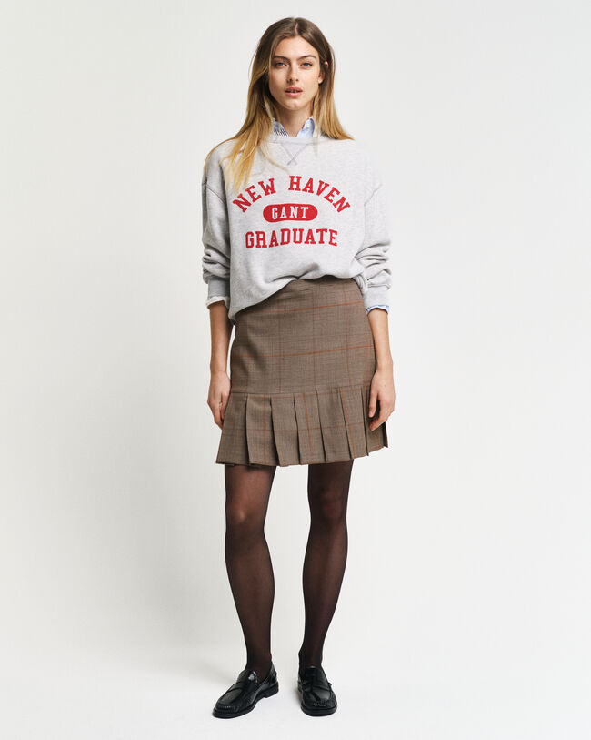 Plisseret nederdel med tern