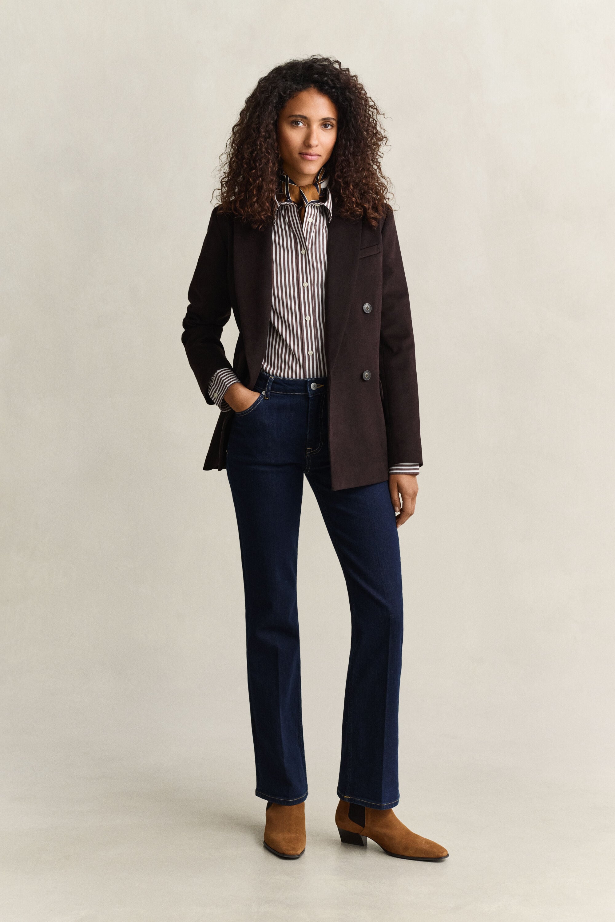 Classic Regular poplin skjorte med striber