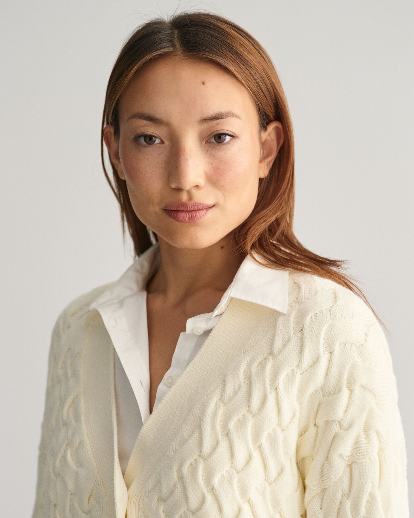 Tekstureret cardigan af bomuld