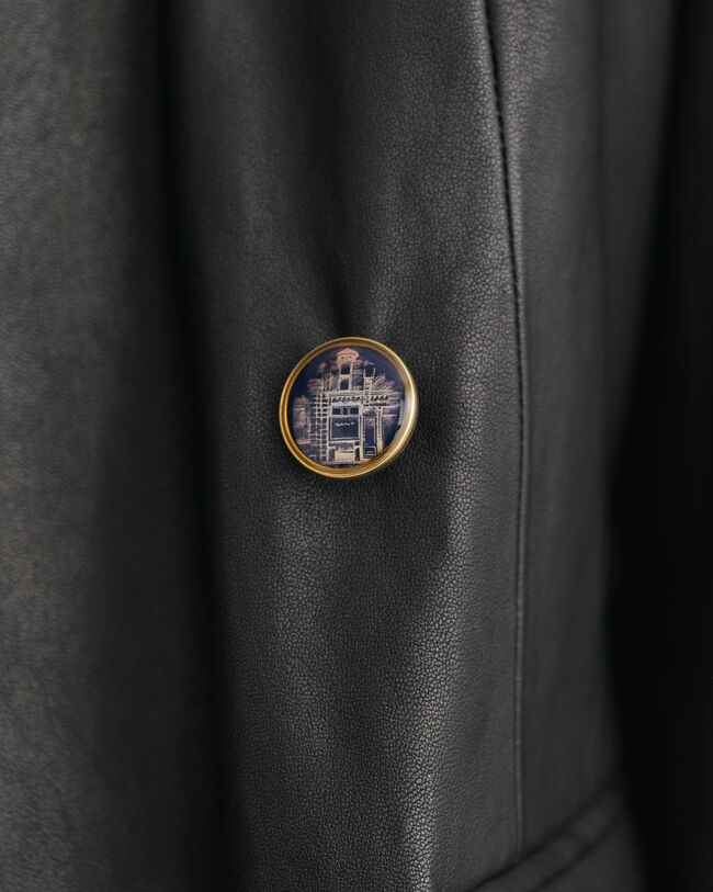 Regular fit læderblazer