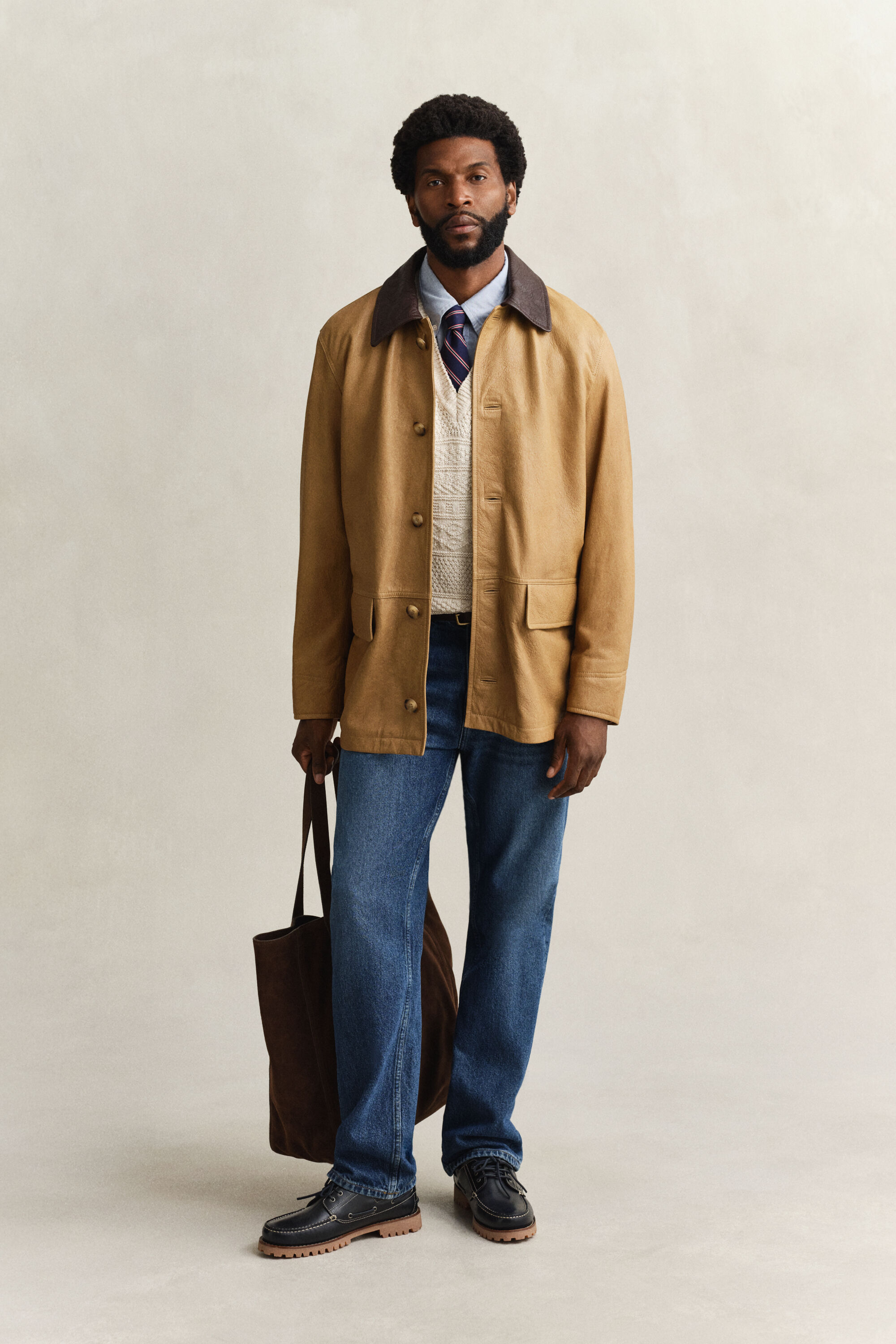 Decker jakke af læder