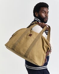 Rejsetaske i vasket lærred