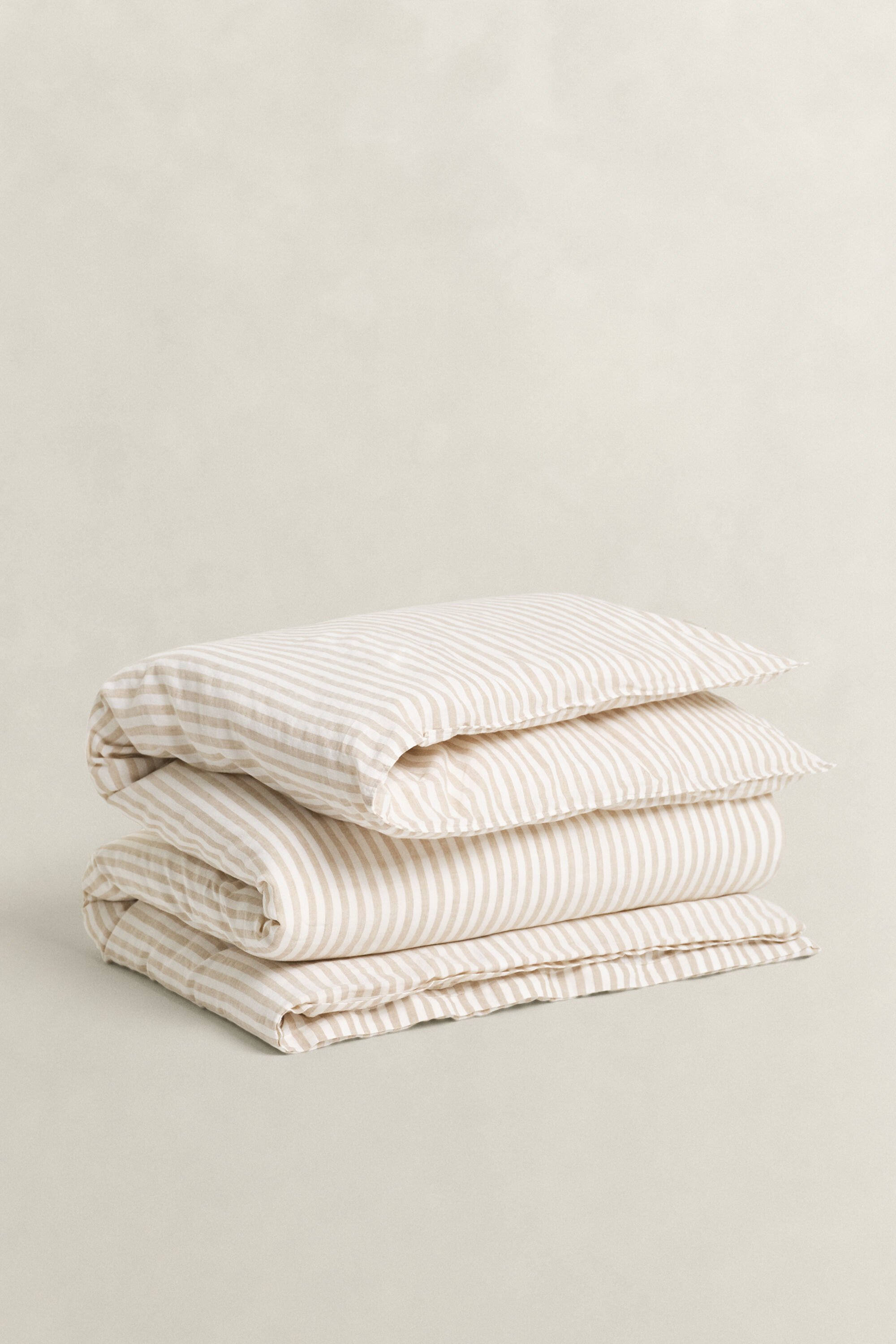 Stribet dobbelt dynebetræk af bomuldshør