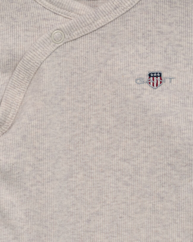 Baby Shield ribstrikket sl&aring;-om bodysuit