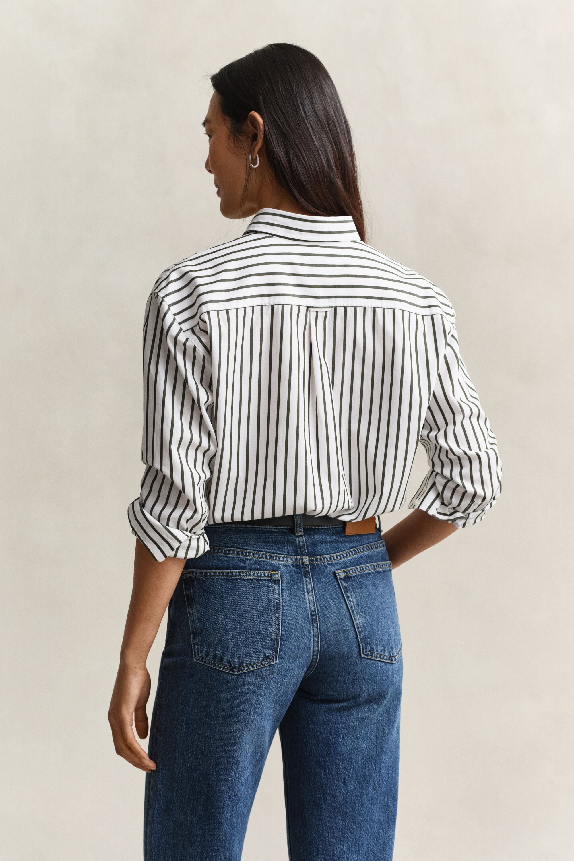 Relaxed fit stribet klassisk poplin-skjorte