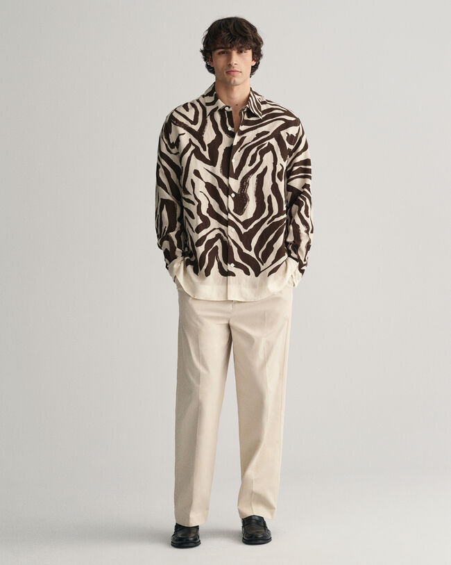 Relaxed fit Zebra Print silkeskjorte