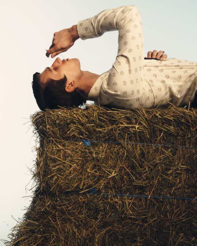 Wrangler x GANT Slim fit Western skjorte i silke