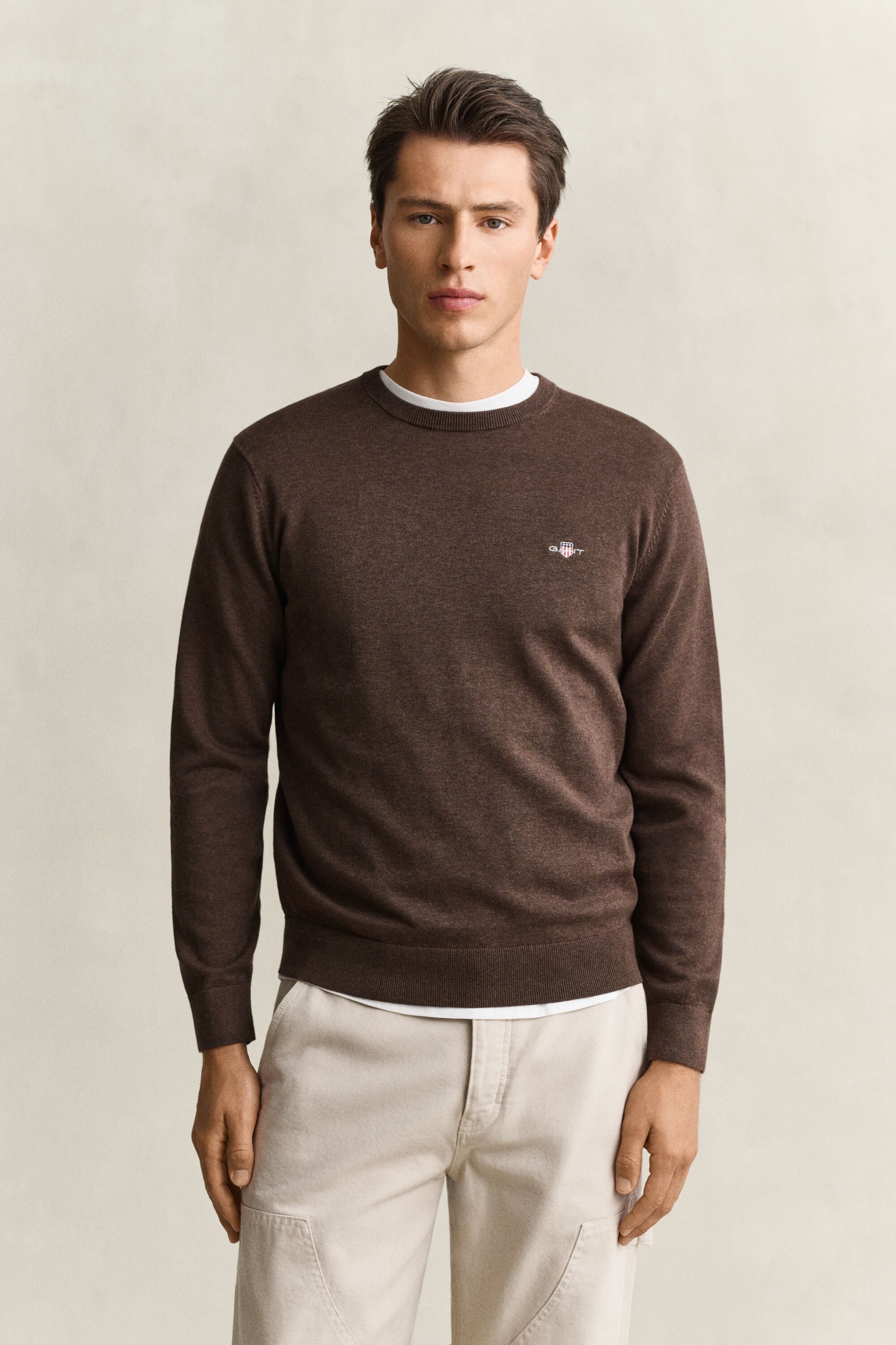 Crewneck sweater i bomuld